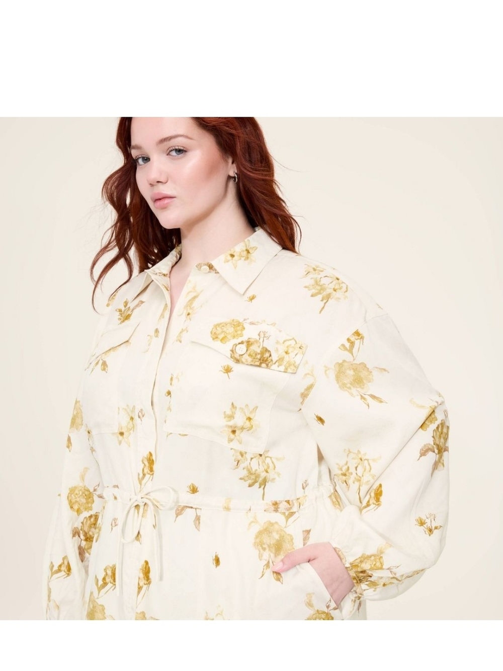 Woolrich Floral Linen Shirt Midi Dress NWT XXL Fully Lined
